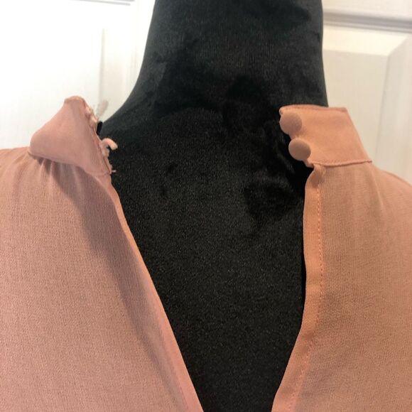 Who What Wear pink ruffle cap sleeve midi dress size large - Picture 6 of 10